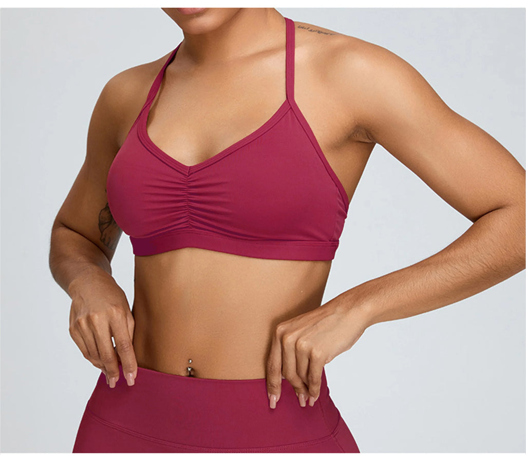Summer Sexy Scrunch Sports Bra Gym Top Women Running Back Cross Top Sportswear Workout Underwear Fitness Workout Yoga Clothing