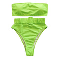 2026 Sexy Bikini Bandeau Women Swimwear Swimsuit Push Up Solid High Waist Bikinis Set Bathing Suit Bikini Female Waistband Decor