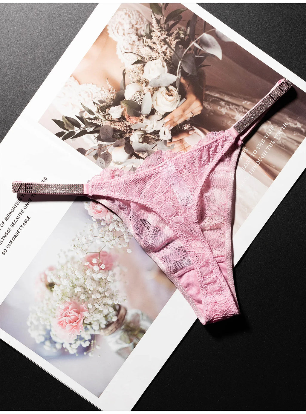 Lace Sexy Girls Women Panties Seamless Underwear Rhinestone G String Letter Transparent Thong For Female Low Rise Ladies Briefs