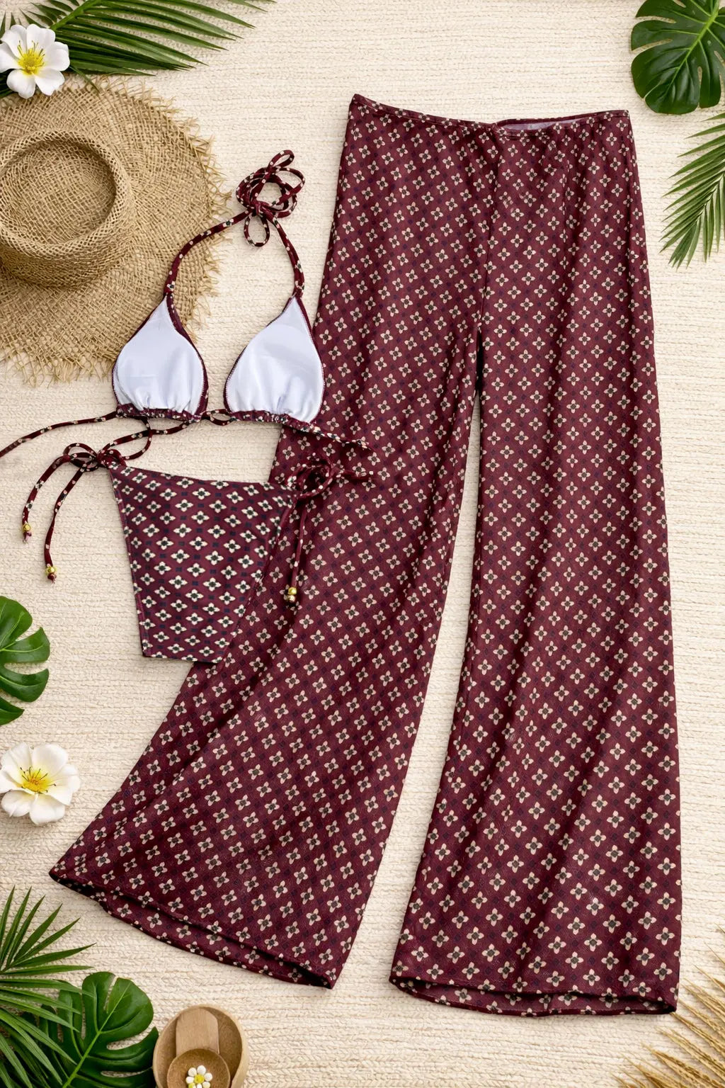 2026 Fashionable Boho Chic Bikini Set with Unique Paisley Design Perfect for Beach Wear and Pool Parties Summer Getaways