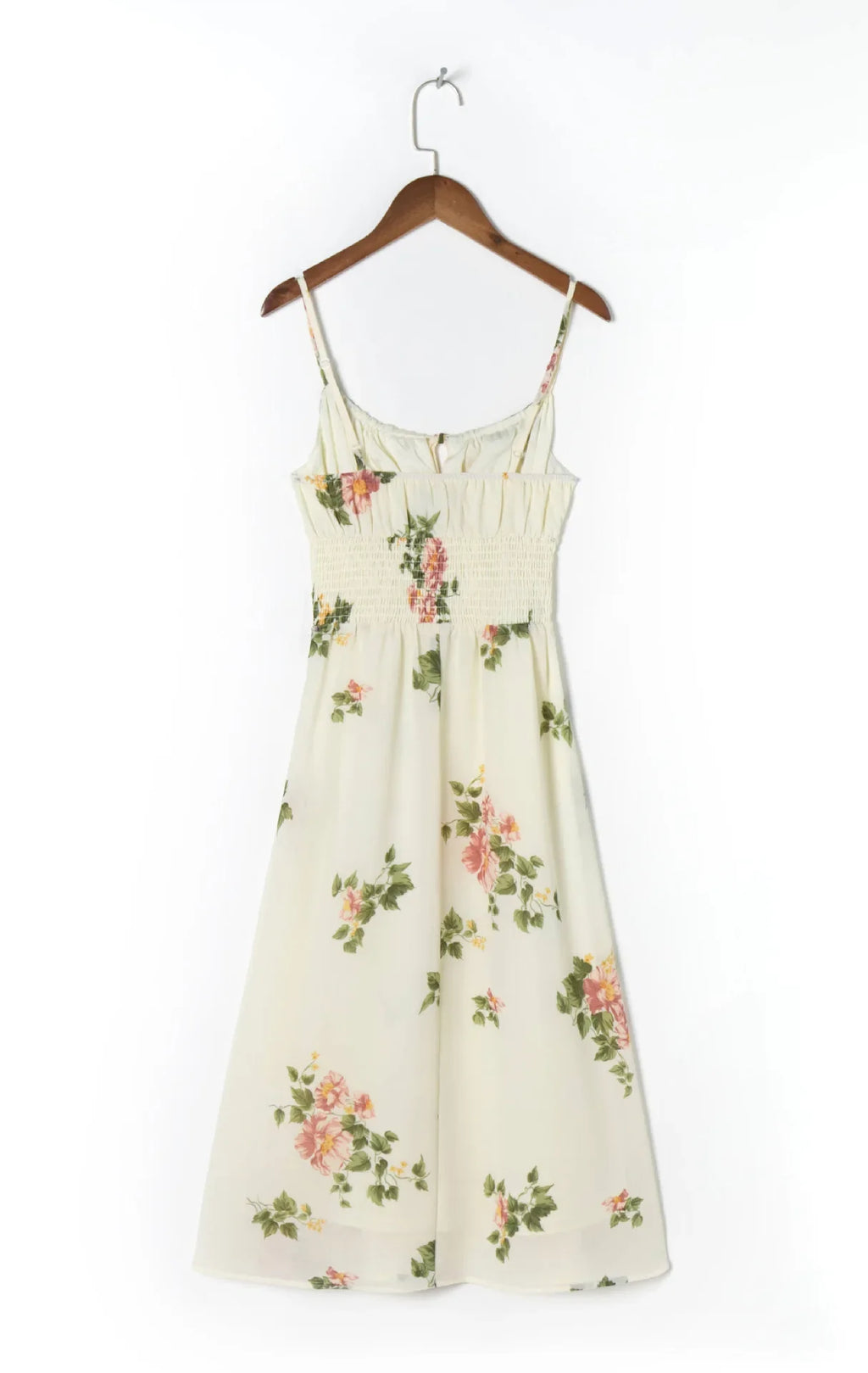 Spaghetti Strap Lace Up Beige Chiffon Summer Dress Sexy Slip Midi Sleeveless Dress Robe Big Flower Print Women Beach Dress Boho
