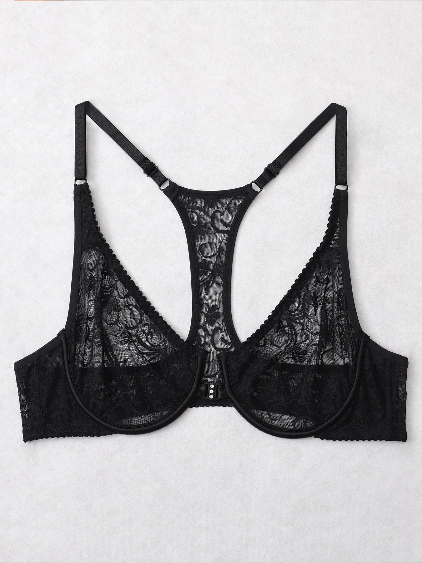Womens Front Button Lace Bra Underwire Underwear Elegant Embroidery Beautiful bBack Plus Size Lingeire A B C D E F Cup