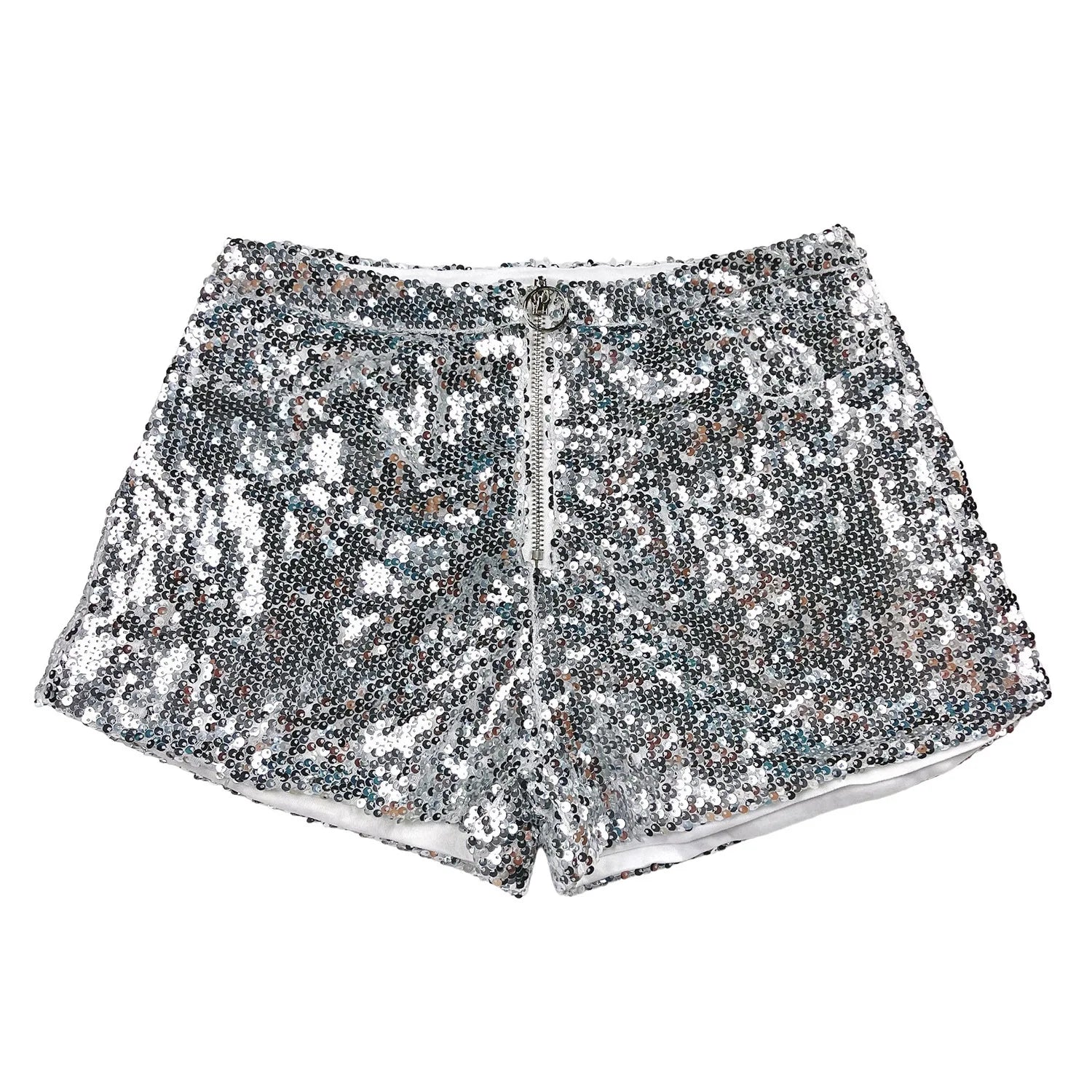 New Versatile Sequins High Waist Shorts Casual Shorts Bar Dance Performance Shorts Shine Zipper Sexy Pure Desire Nightclub XMWV
