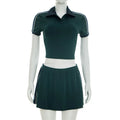 Women's suit sports casual short-sleeved polo shirt and skirt two-piece suit