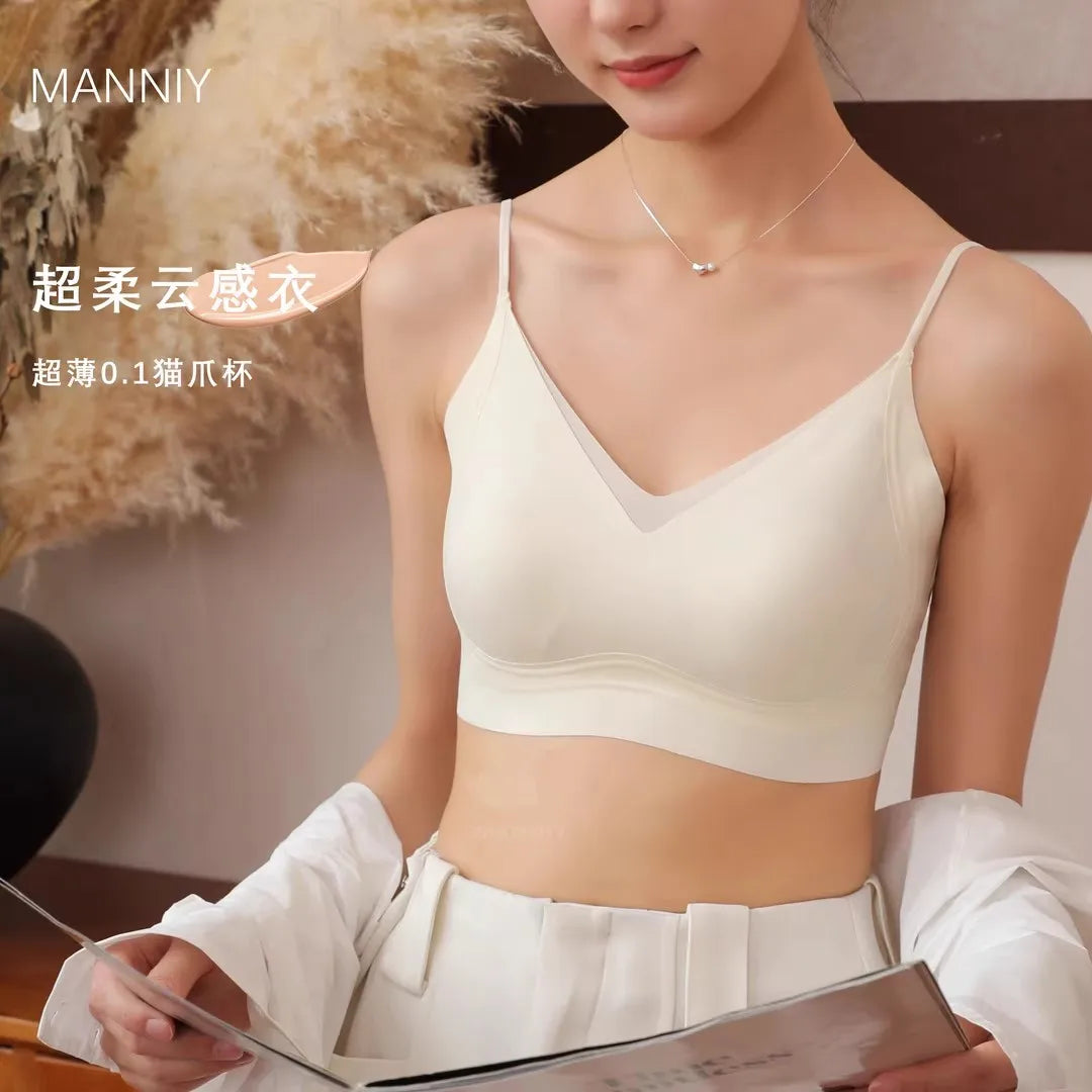 Invisible Minimizer Bra Large Bust Seamless Traceless Underwear Ultra Thin Cup Comfortable Jelly Support Wirefree Beautiful Back