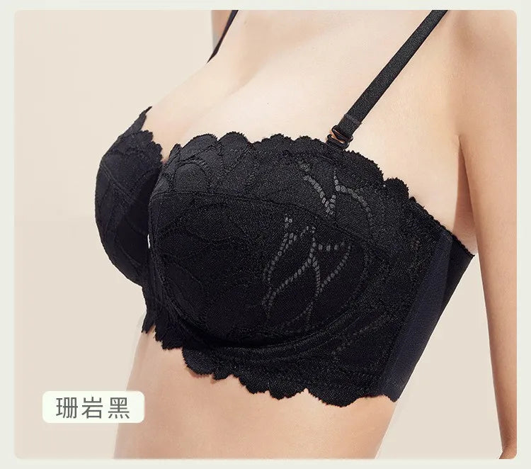 Full Bust French Lace Bralette Wireless Support for Women Plus Size Full Coverage T-Shirt Bra Anti Sagging Comfort MOYISU Sexy