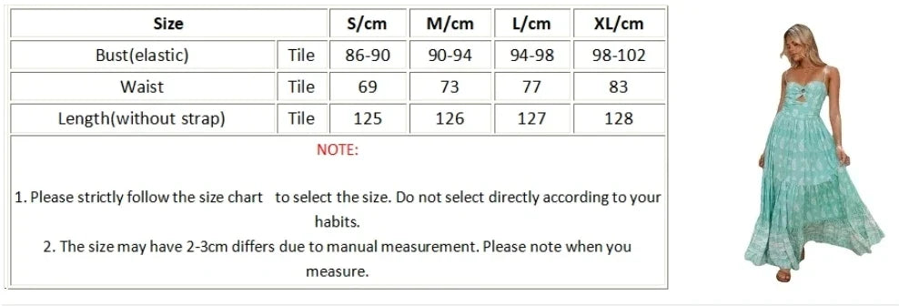 Foridol Spaghetti Strap Sundress Cut Out Women's Dress Summer Printed Boho Beach Maxi Dress 2025 Paisley Printed A-line Vestidos