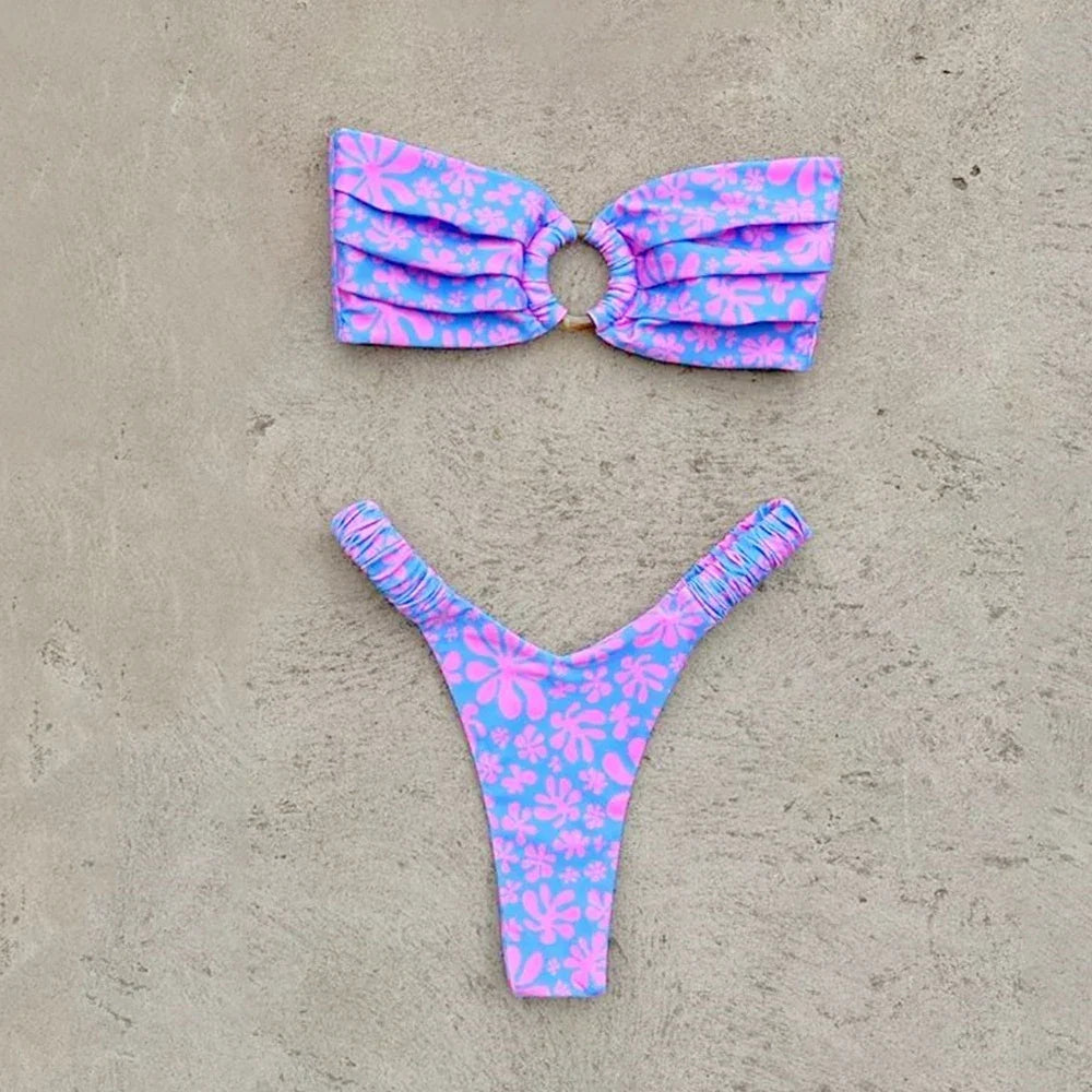Micro Bikini Push Up Women Swimsuits 2026 Sexy Female Swimwear Brazilian Bikini Set Thong Biquini Swim Suits Print Beachwear