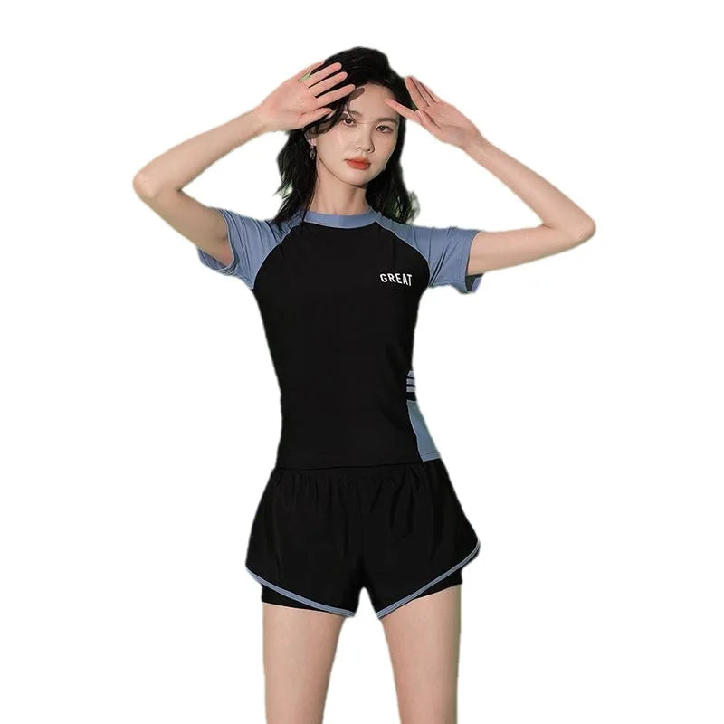 Swimsuit Women's Summer Split Casual Sports Plus Size Swimsuit Conservative Slimming Swimming Pool Swimming Equipment