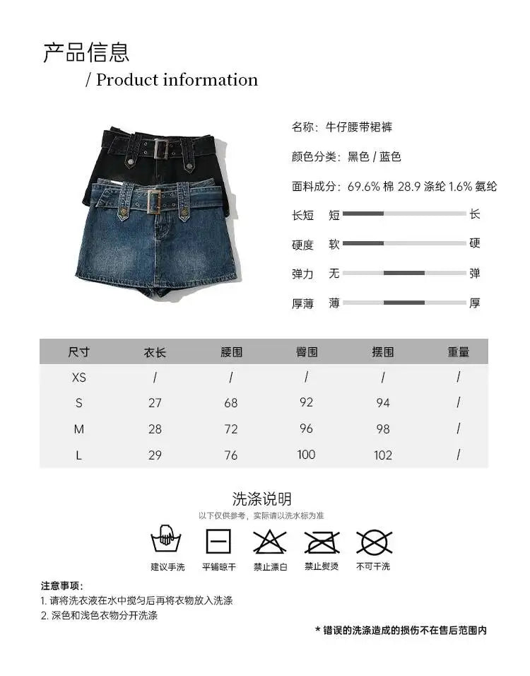 WOMENGAGA Korean Style Spicy Girl Denim Half Body Short Skirt Female Slim Tight Ultra Short A-line Slim Hip Skorts Fashion 3POJ