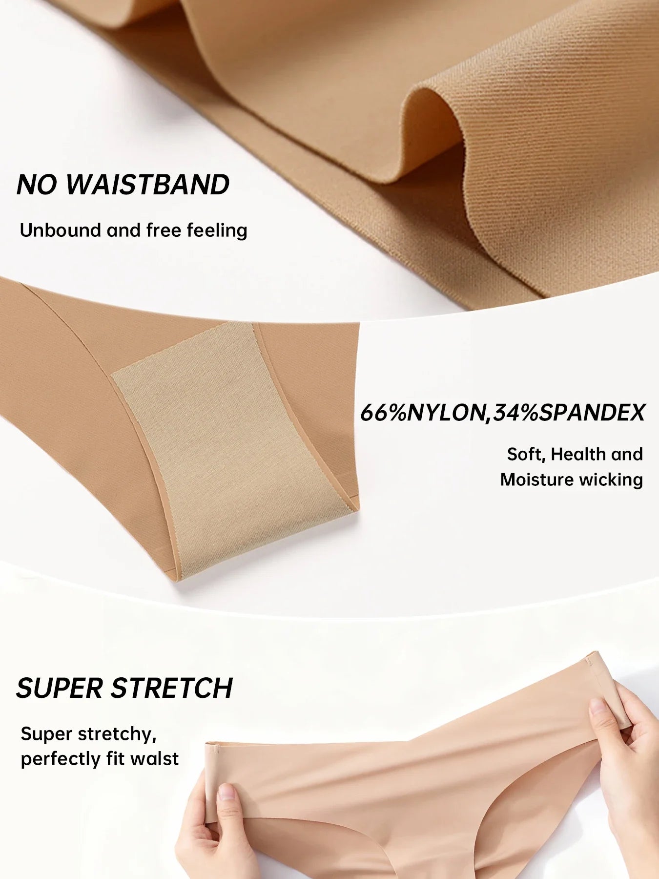 7PCS/Set Women High Waist Seamless Underwear Breathable Comfort Briefs S-2XL