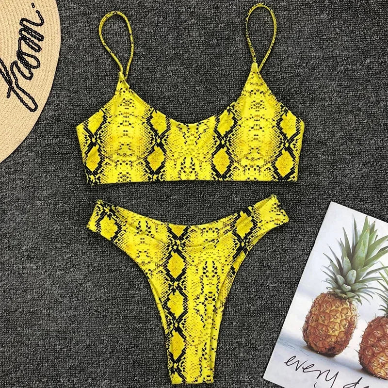 2026 Sexy Leopard Brazilian Bikini Female Swimsuit Women Swimwear Two Pieces Bikini Set High Cut Push Up Bathing Suit Swim Lady