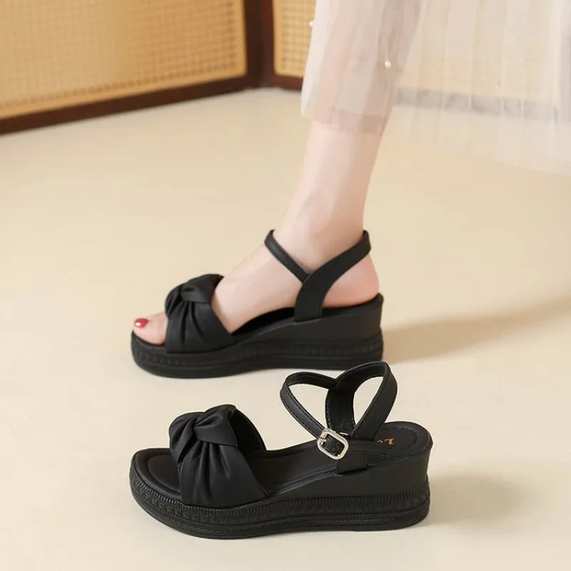 Women Summer Platform Sandals New Open Toe Chunky High Heel Ladies Shoes Casual Flat Bottom Sandalias Femininas