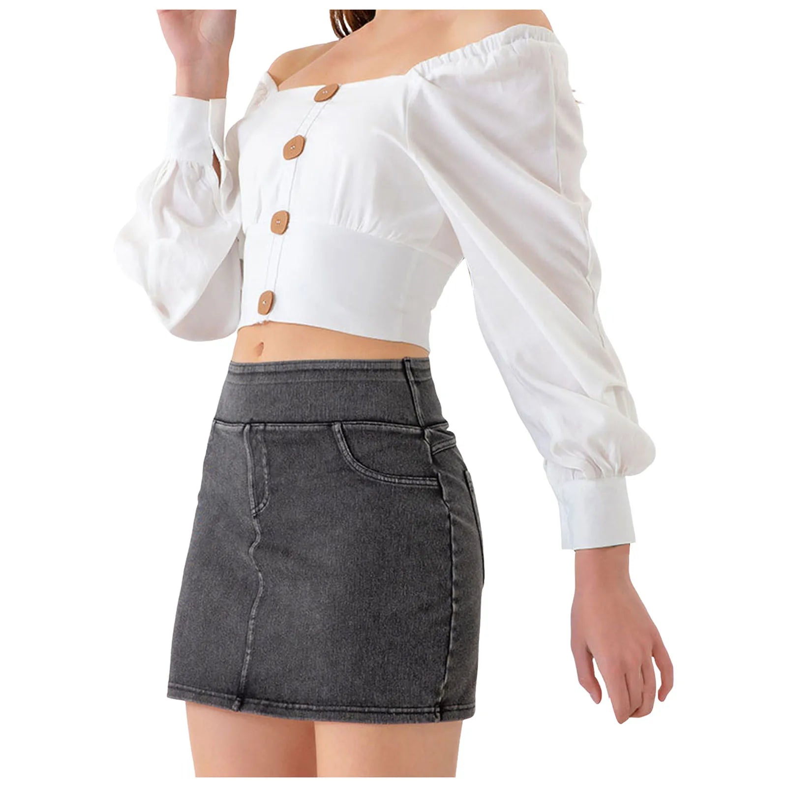 Sexy Hip Mini Denim Skirt High Elastic Slimming Jean Skirt Summer Jeans Harajuku Streetwear Sexy Hot Girl Casual A-Line Skirts