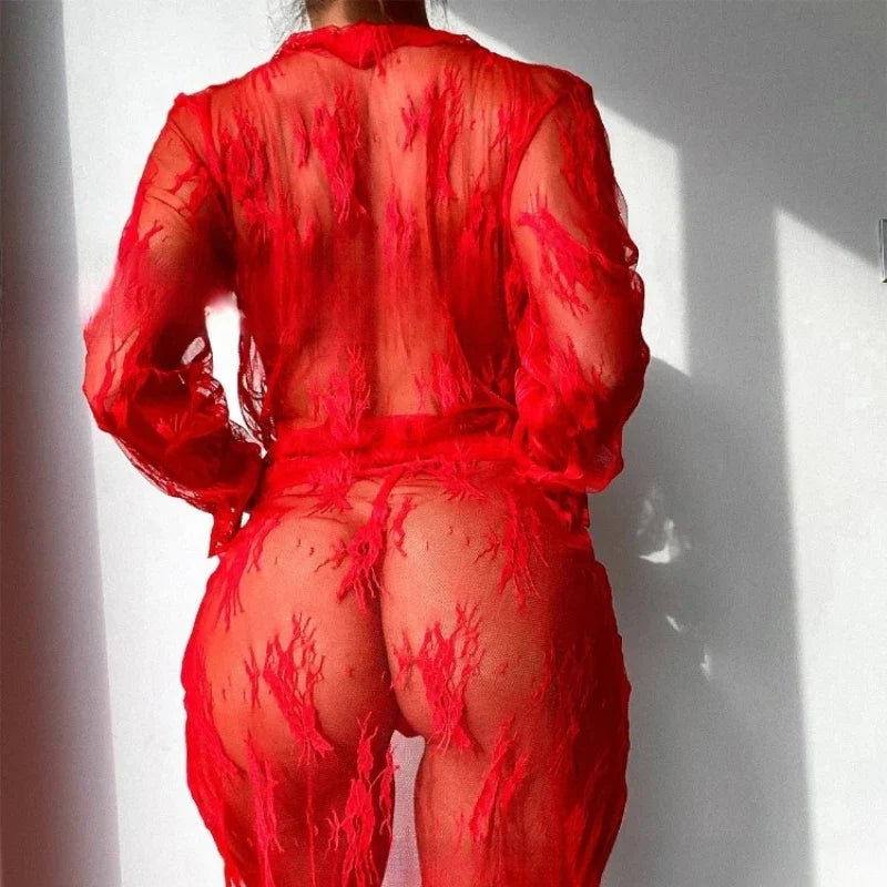 New Long Underwear Women Ball Gowns Sexy Chemise SeeThrough Nightgown Erotic Transparent Lingerie Exotic Temptation Loungewear