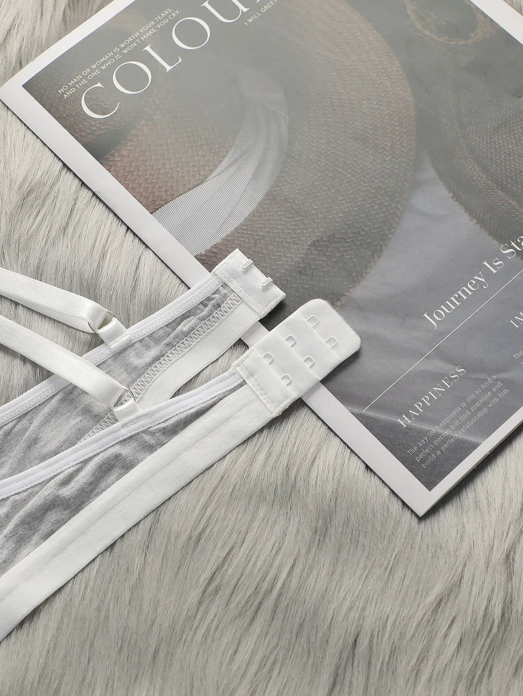 Women's thin without steel ring lifting and gathering gray sexy ultra short underwear triangle underwear set YS2731