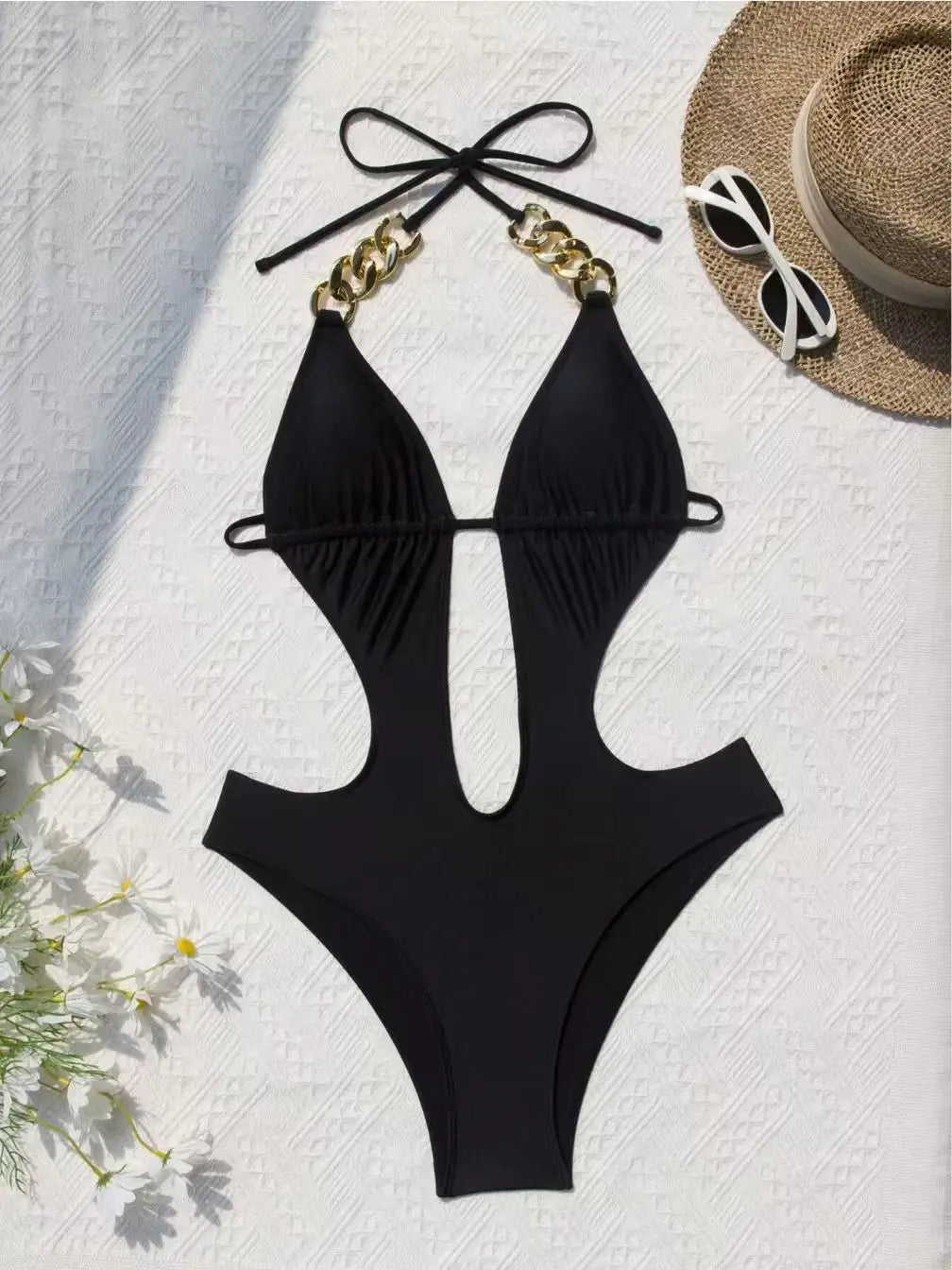 DEAK Sexy Deep V Neck Women Swimwear Hollow One Piece Swimsuit Women Backless Monokini Bathing Suit Beach Monokini Backless Lady
