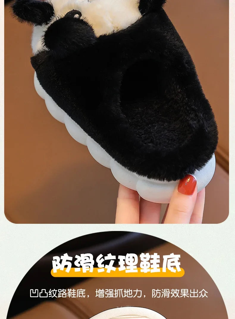 Cartoon Panda Plush Pajamas Robes Anime Adult Nightgown Winter Long Sleeve Night Dress Halloween Party Comfy Kawaii Girl Slipper