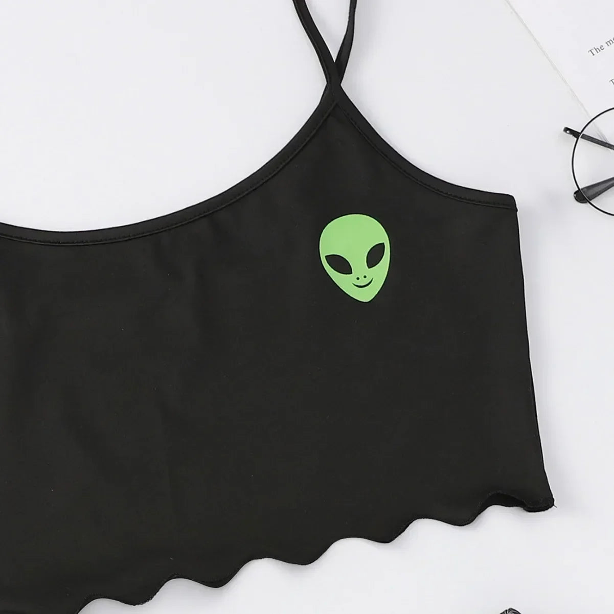 Sexy Alien Print Sling Sleepwear Women's Pajamas Set V-Neck Pyjamas Female Homewear Sleeveless Cute  Top And Shorts