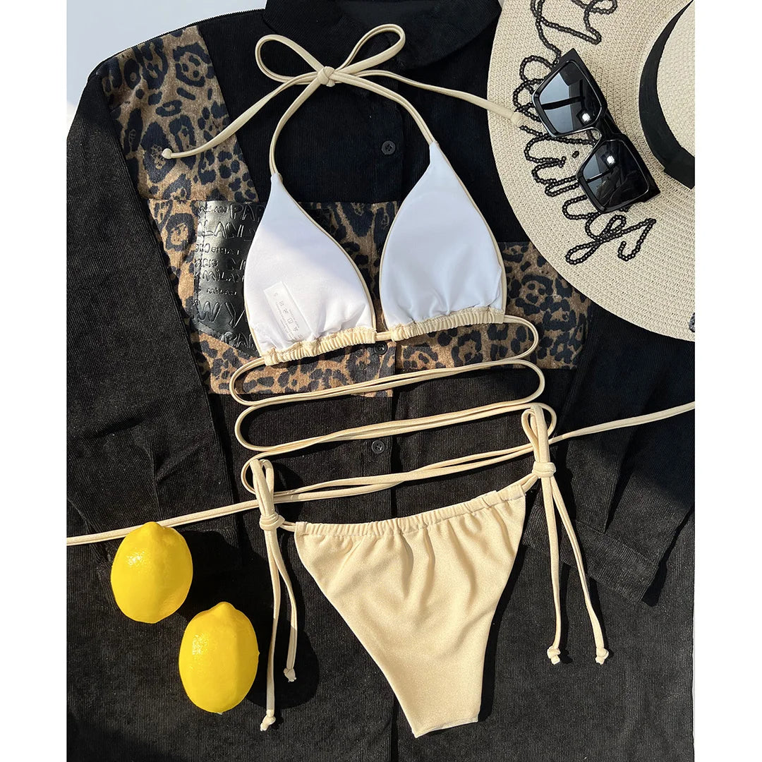 2026 New Wrap Arround Mini Bikini Female Swimwear Women Swimsuit Two-pieces Bikini Set Brazilian Bather Bathing Suit Swim V1229H