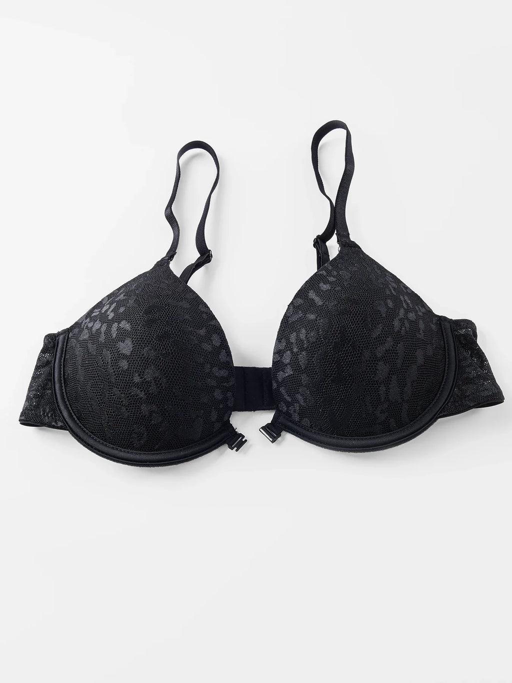 Women's Sexy Front Closure Push Up Bra Seamless Smooth Bra with underwire Makes Chest Look Smaller Lingerie beige