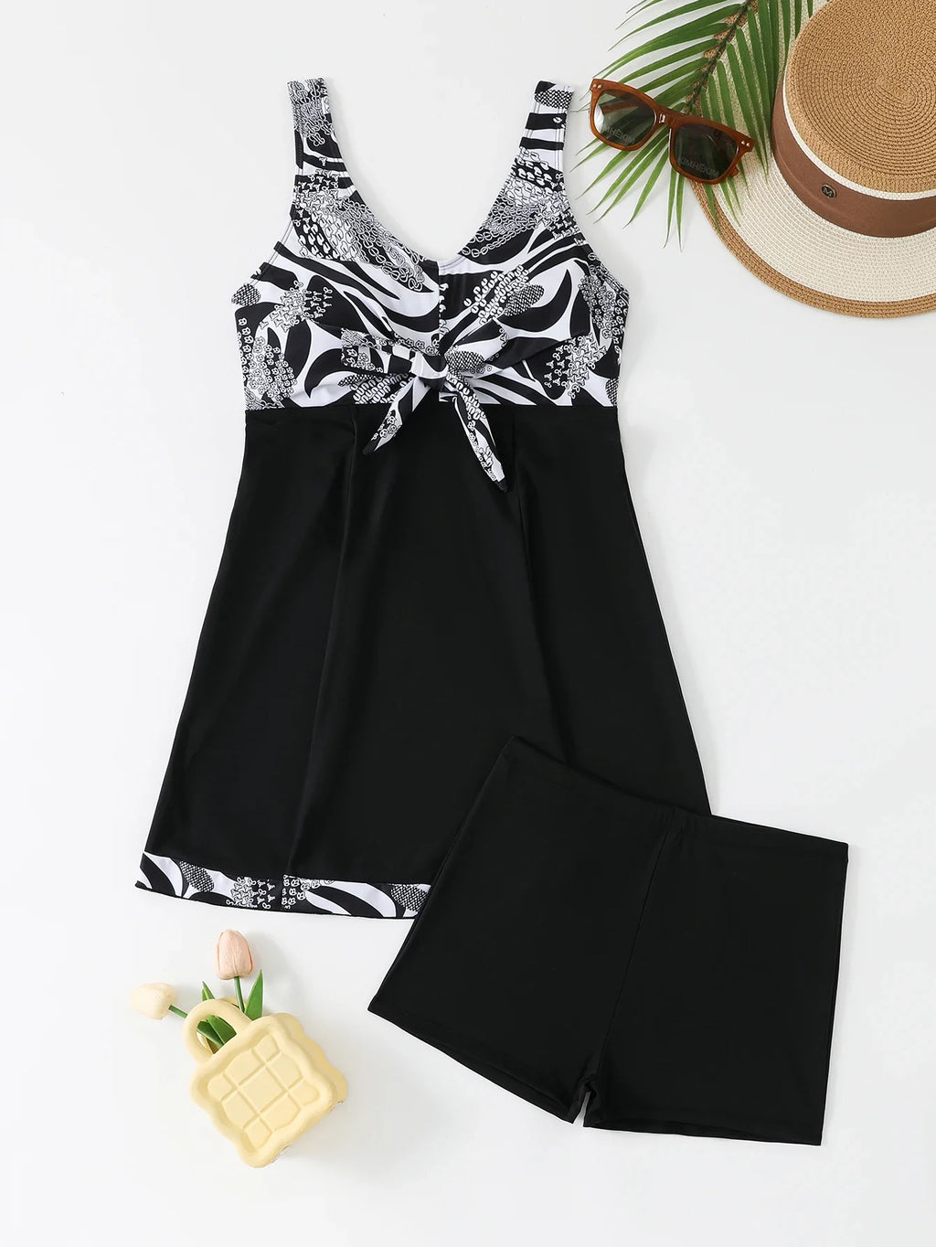 Printed Tankini 2026 Padded Swimsuit Women Shorts Swimwear Female Beach Dress Bathers Bathing Swimming Swim Suit