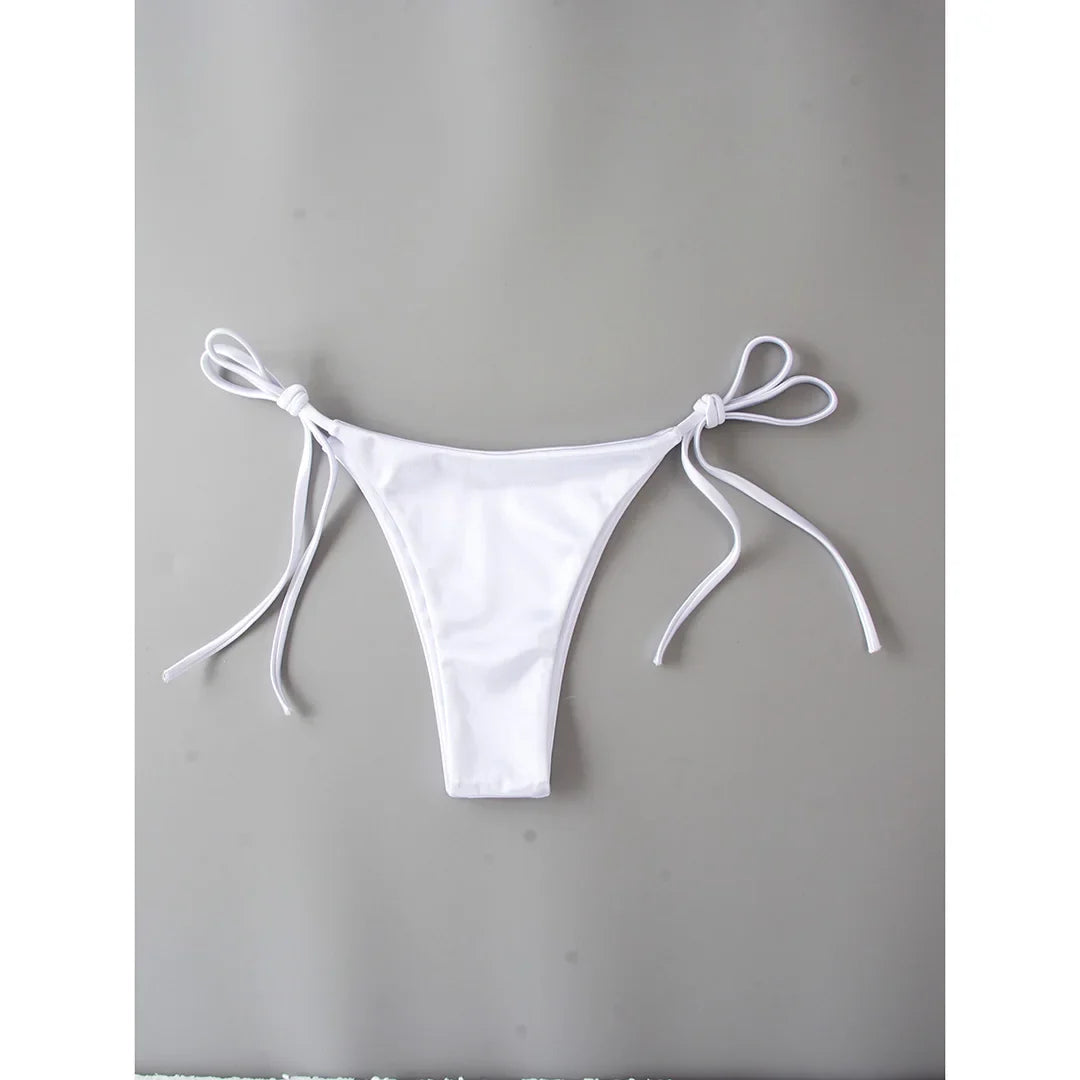 Sexy Satin Halter Brazilian Padded Bikini Female Swimsuit Women Swimwear Two-Pieces Bikini Set Bather Bathing Suit Swim V4966S