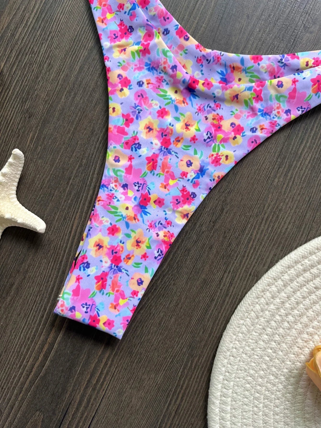 Sexy Colorful Floral Printed Bandeau Bikini Female Swimsuit Women Swimwear Two-pieces Bikini set Bather Bathing Suit Swim