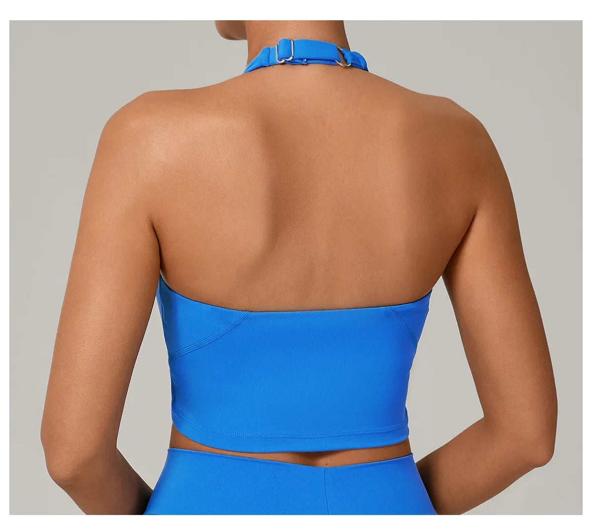 Women Fitness Sports Bra Halter Top High Support Push-up Open Back Gym Bra Shockproof Running Fitness Yoga Workout Underwear