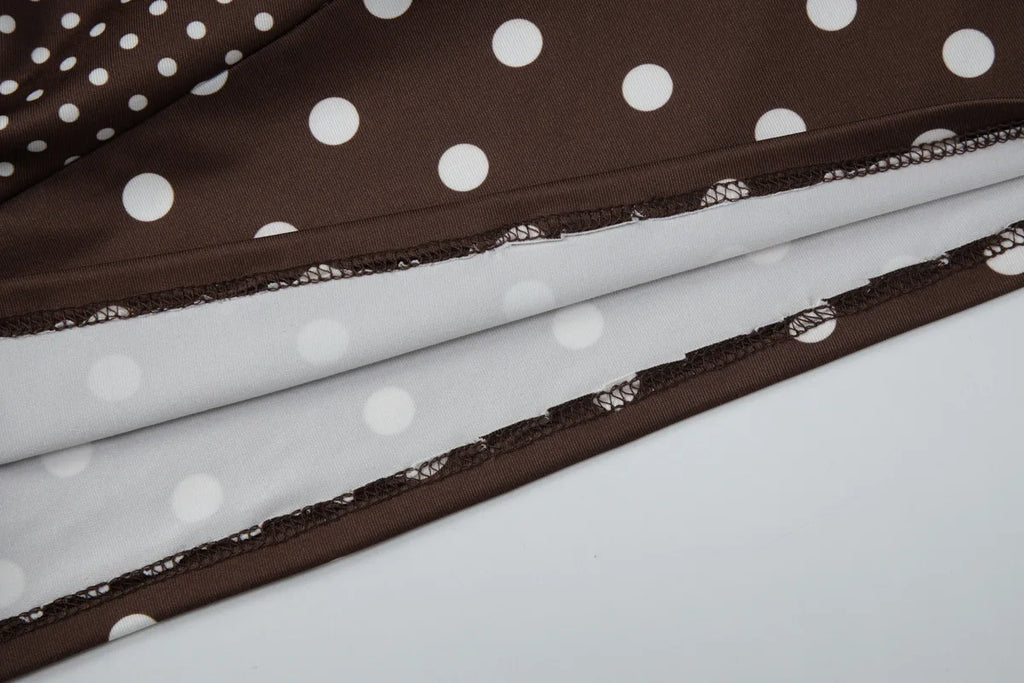 FDYOUI Y2K Polka Dot Tank Tops Streetwear Women Sexy Halter Neck Sleeveless T-shirt Brown Camisoles 2026 Summer Backless Corset