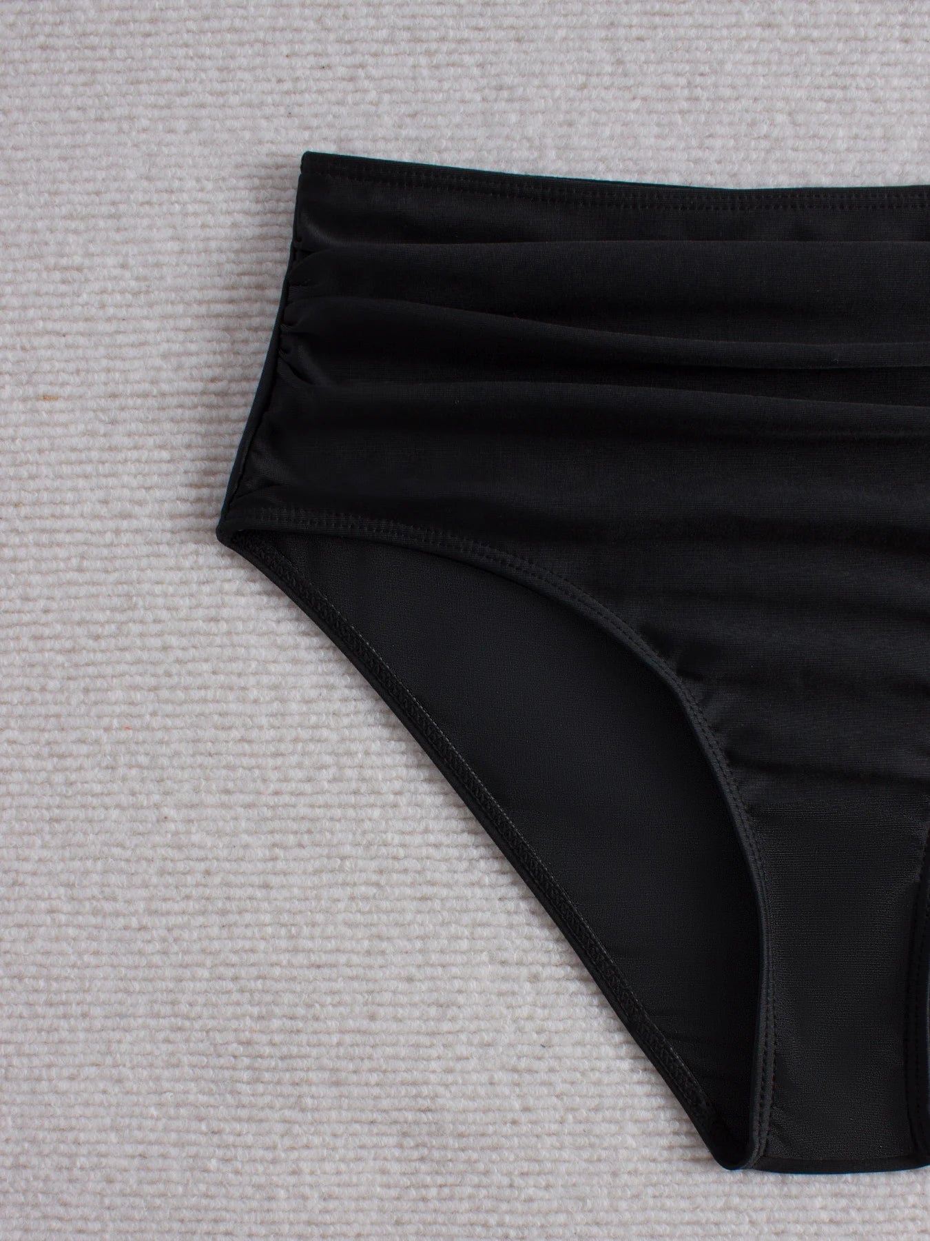 2026 Black High Waist Swimsuit Only Pants Swimwear Women Solid Bathers Bathing Swimming Trunks Swim Suit Female XXL