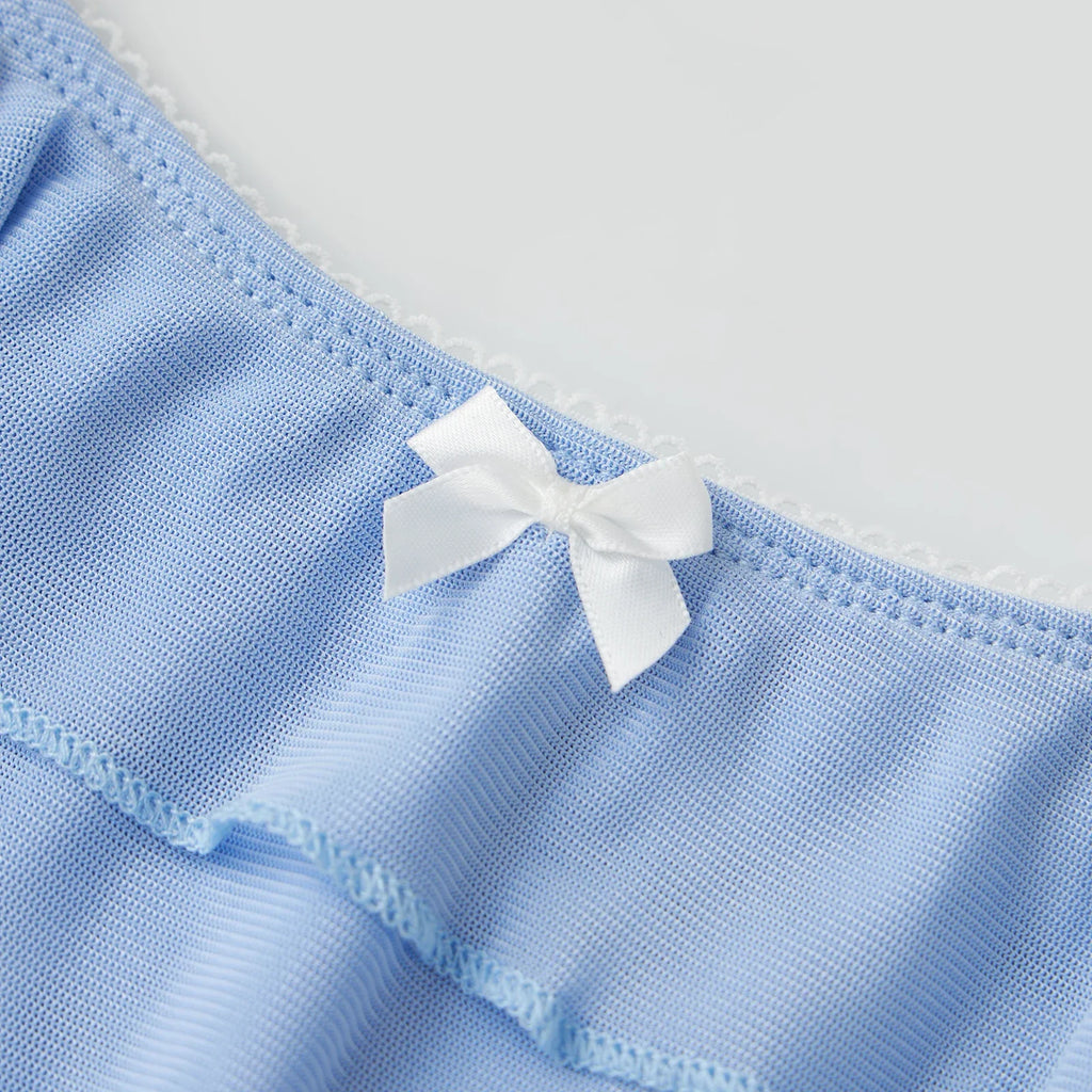 Womens Solid Color Layered Ruffle Bloomers Bow Low Rise Mini Under Shorts for Dresses Summer Clothes