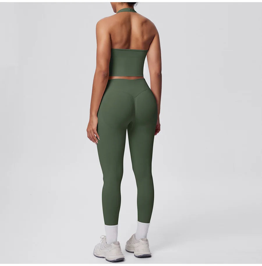 2pcs Yoga Set Gym Outfits Clothes Athletic Wear Yoga Suits For Women Fitness Set Tracksuits Sports Bra Gym Leggings Sportswear