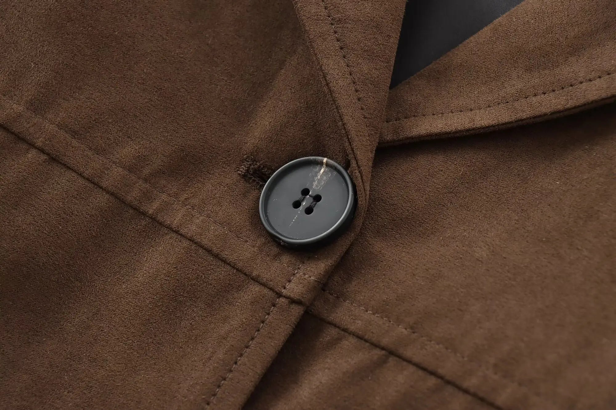 Foridol Buttons Brown Suede Jacket Autumn for Women Pockets Casual Turn Down Collar Short Jacket Femme Veste Chic New Coat