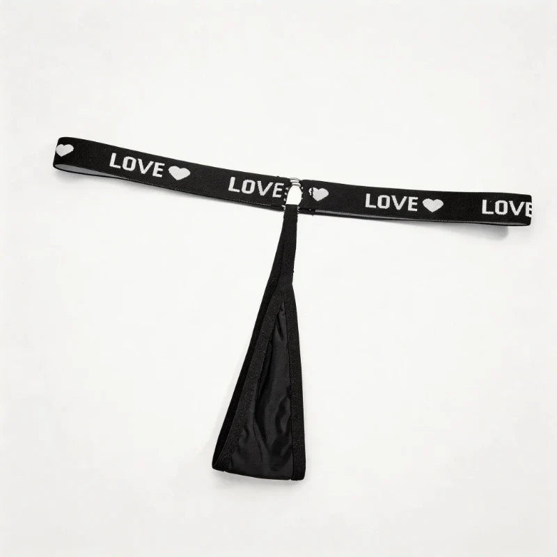 1pcs Letter Low Waist Fashion Sexy Women Thongs Sexy Lingerie Breathable Lady G-string Underwear T-back Black Female Panties