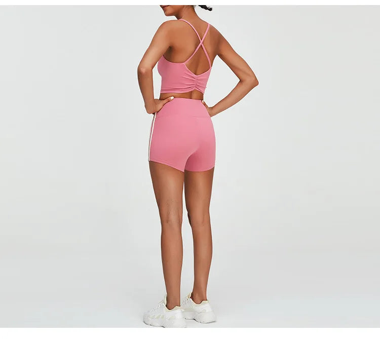 Women's Sports Underwear Cross Back Vest Yoga Bra Gym Training Clothes Sports Bra Women's Quick Drying Running and Fitness Top