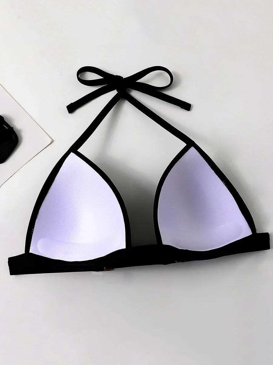 Sexy Halter Push Up Bra Cup Bikini 2025 Women Swimsuit Female Swimwear Two Pieces Bikini set Brazilian Bathing Suit Swim Beach