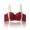 Women Push-Up Bra Seamless Underwear Letter Straps Cute Heart Print Non-wired No Rims 3/4 Cup