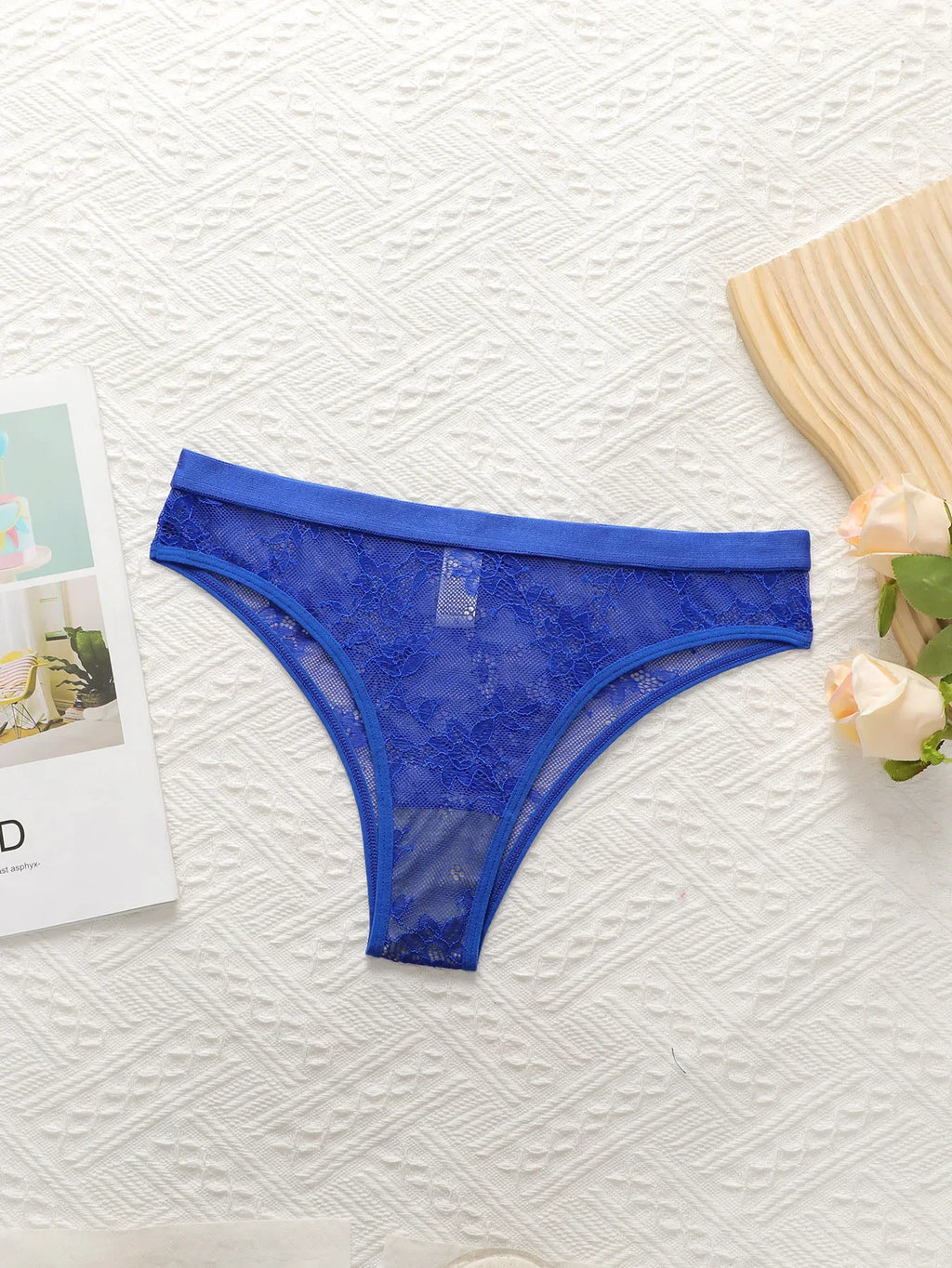 Women's sexy embroidered lace floral underwear with low waist and no marks easy to wash and dry triangular underwear C2456