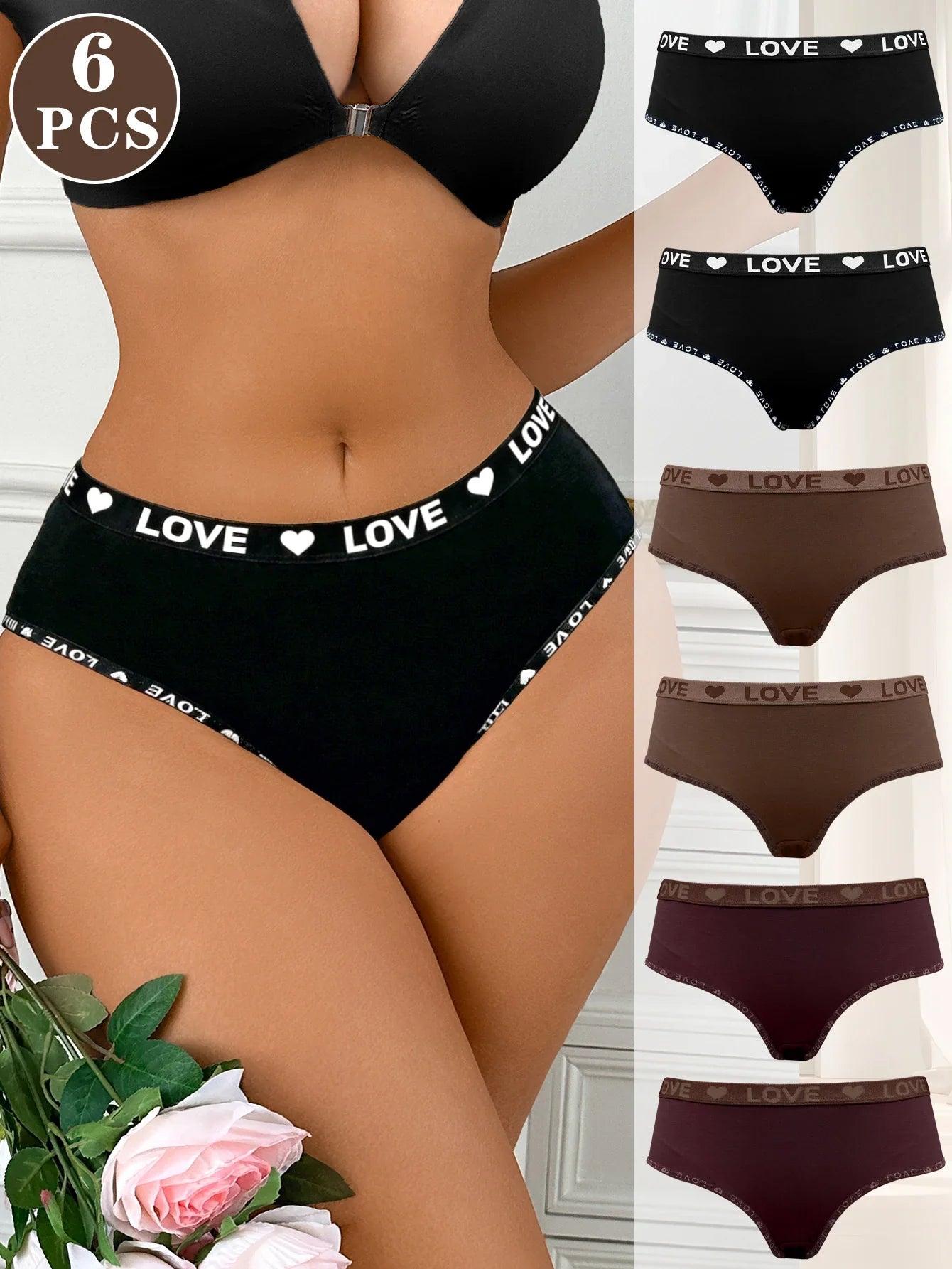 6Pcs/Set Daily Woman Seamless Panties Female Low Rise Plain Briefs Soft Breathable Stretch Ladies Underwear XS-XXL
