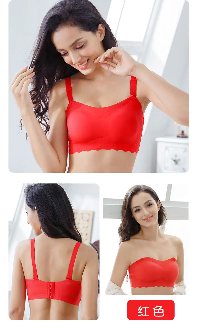 Push Up Bras for Women Underwear Invisible Strapless Bralette Large Size Brassiere Thin Mold Cap Bra 5XL 6XL Soutien Gorge Femme