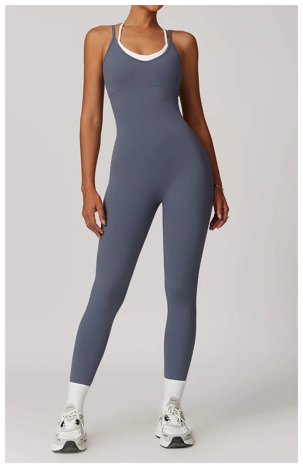 Yoga Jumpsuit Fake two color contrast halter sport jumps Women Push Up Gym Fitness Overalls Sport Outfit Sportswear Clothes 8843