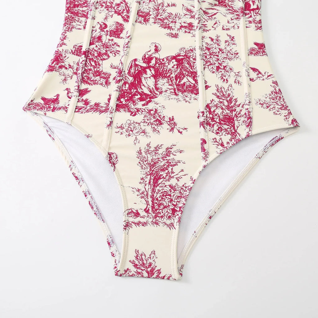 2026 New Arrival Push Up Women Bikini Set Floral Printed Ruffle Bikinis Strappy Bandage Swimwear Brazilian Biquini Bathing Suit