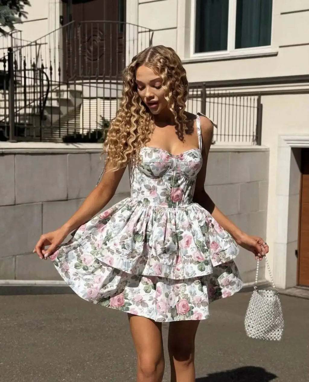 Purely Alluring Printed Strap Dress 2026 Spring Summer New Slim-Fit Fluffy Short Dress For Women Pure Desire Casual Elegant 3XZ9
