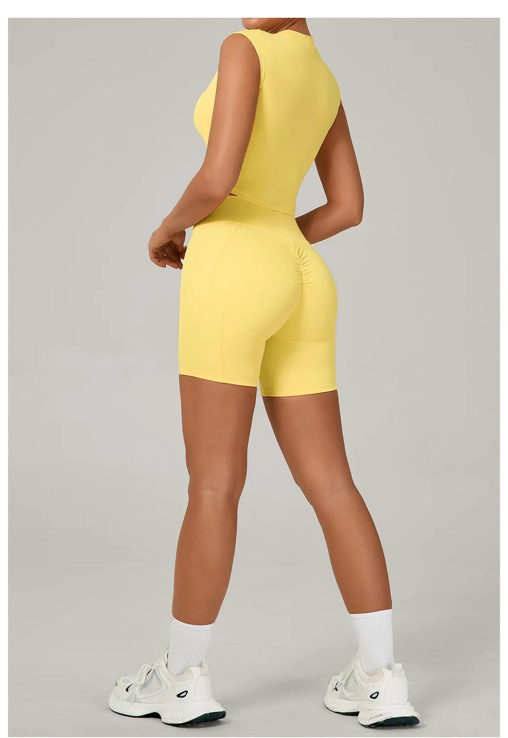 Naked Yoga Sets Women Quick Drying Slim Sports Shirt Fitness Suit Outdoors Sport High Waist Shorts Tight Running Workout Clothes