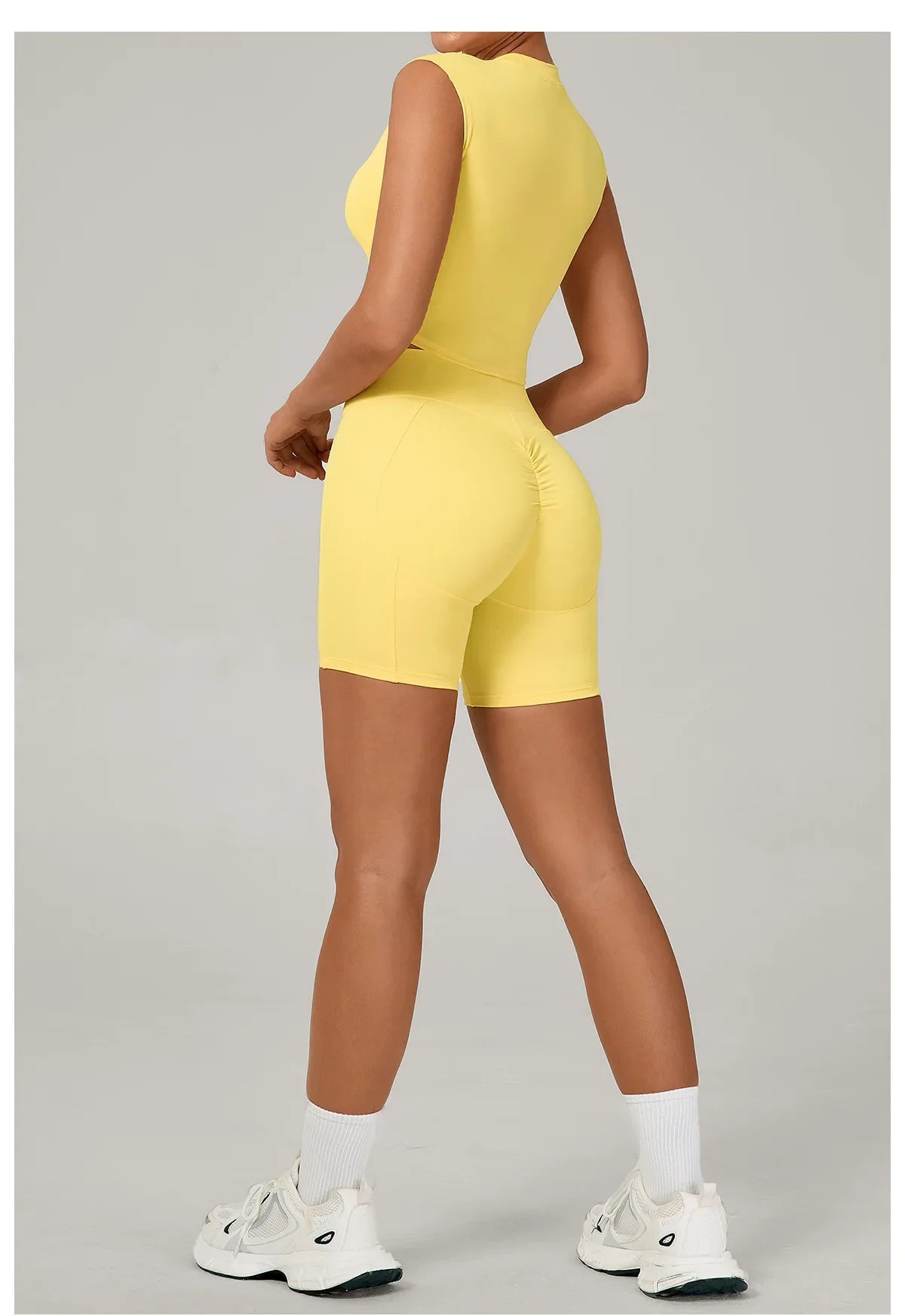 Naked Yoga Sets Women Quick Drying Slim Sports Shirt Fitness Suit Outdoors Sport High Waist Shorts Tight Running Workout Clothes