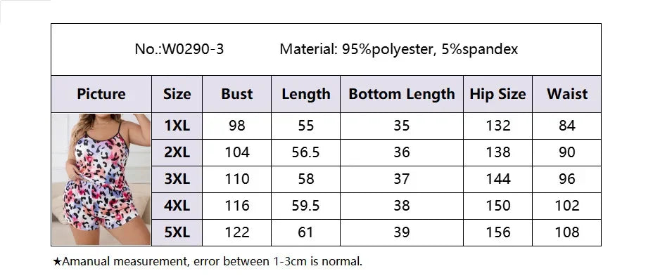 Plus Size 3XL 4LX 5XL Straps Pajamas Set for Women Sleepwear Tank Tops+Shorts Sets Leisure Loose Home Clothes Loungewear