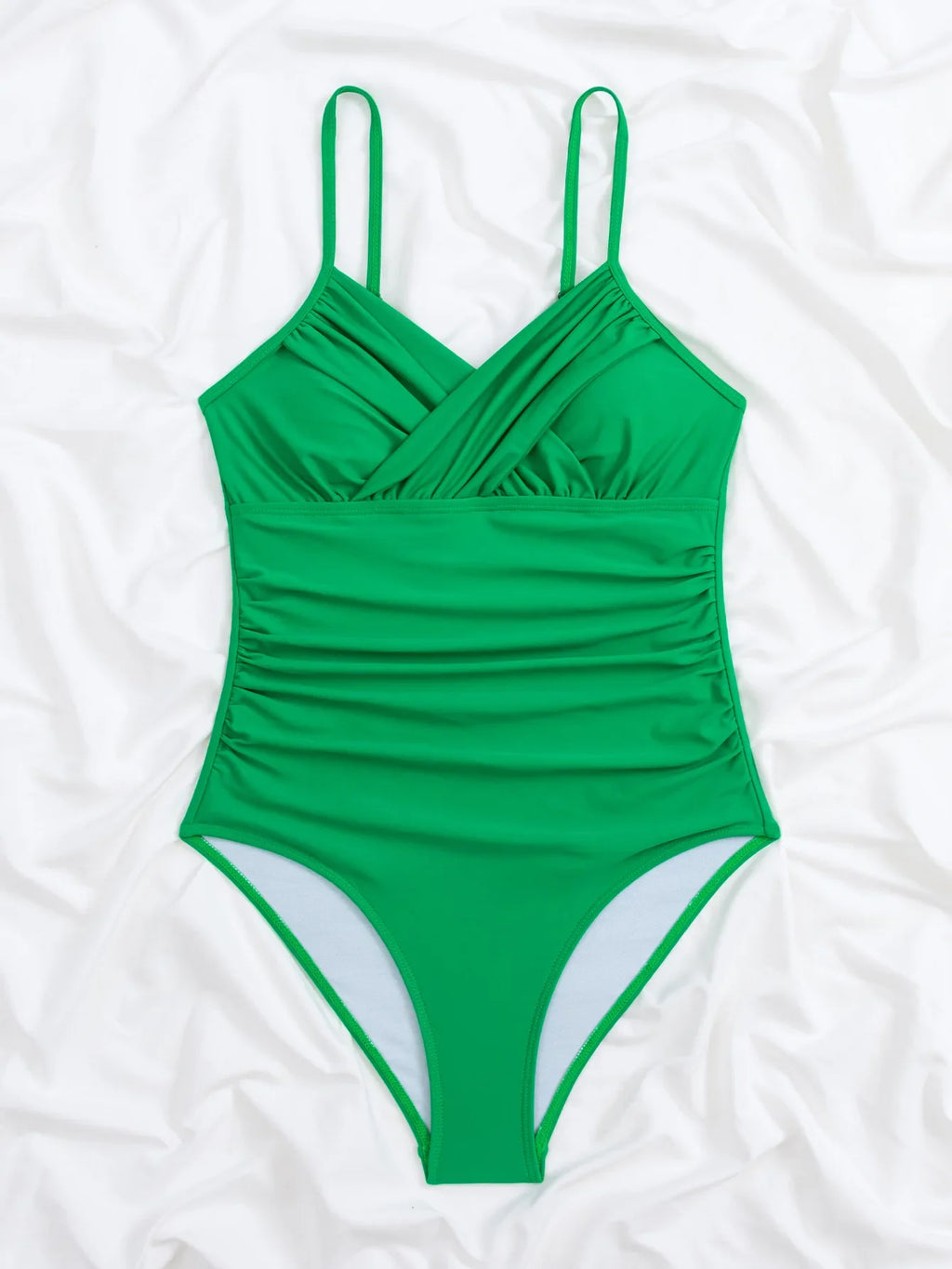 S - XXL Sexy Wrinkled One Piece Swimsuit Women Swimwear Female Monokini Swimsuits 2025 Bathing Suit Swim Beach Wear Bodysuit