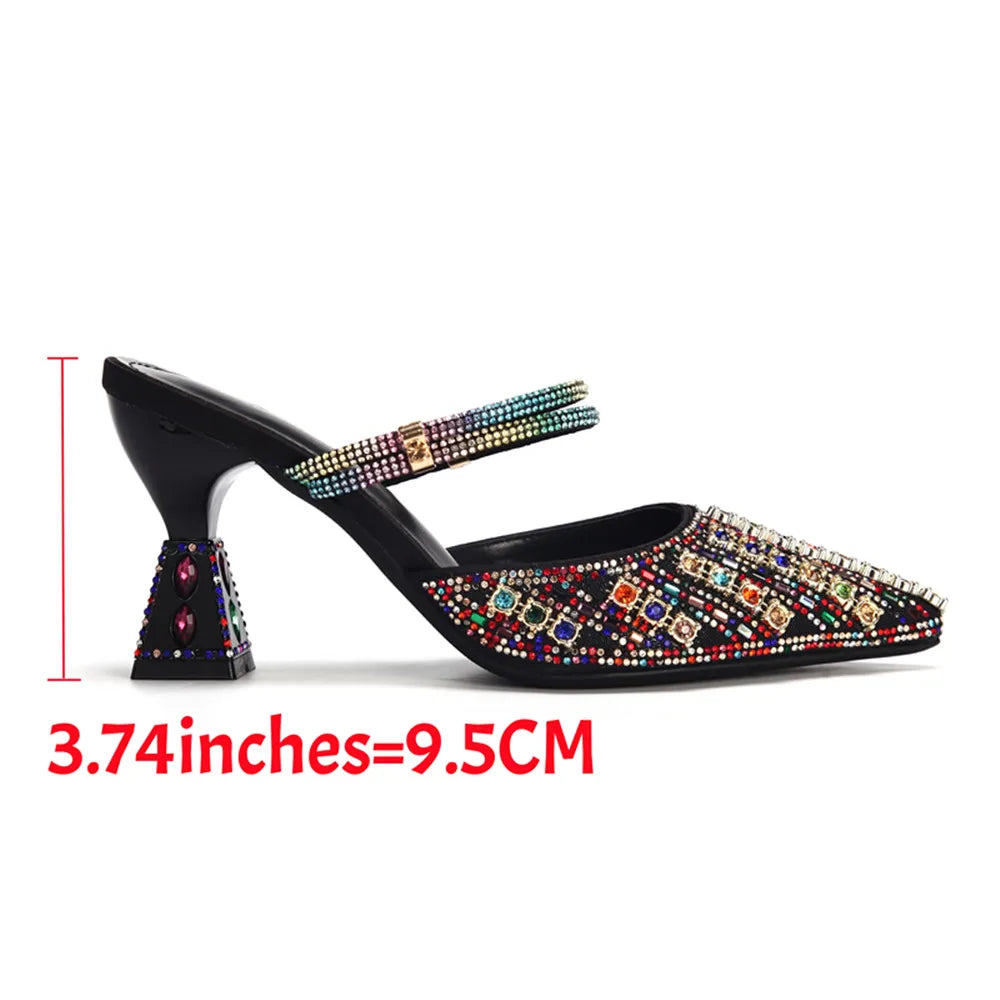 doershow Italian colorful Shoes And Bag Sets For Evening Party With Stones Italian Leather Handbags Match Bags!  HNM1-1