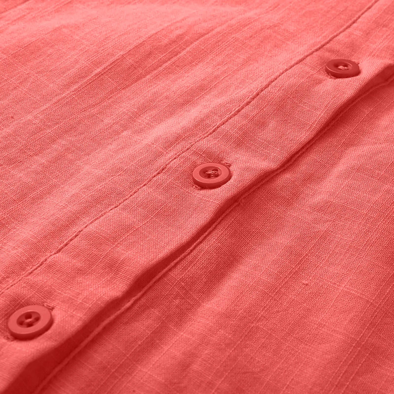 Cotton Linen Breathable And Comfortable Mid Length Oversized Button Down Half Sleeve O-neck Cardigan Casual Beach Suncreen Top